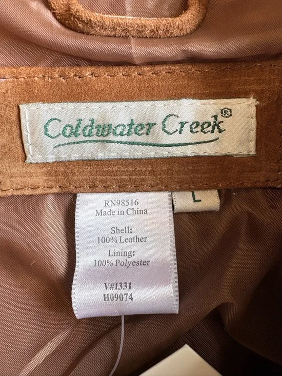 Coldwater Creek Women's Brown Suede Button-Front Jacket Size L NWT - Picture 6 of 14